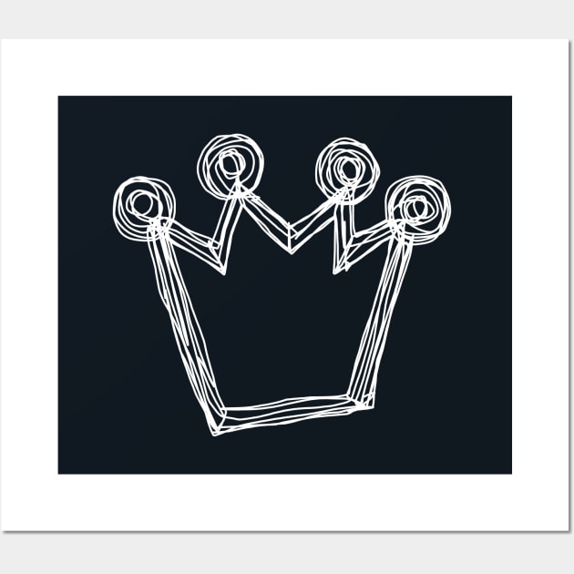 White Crown Minimal Sketch Wall Art by ellenhenryart